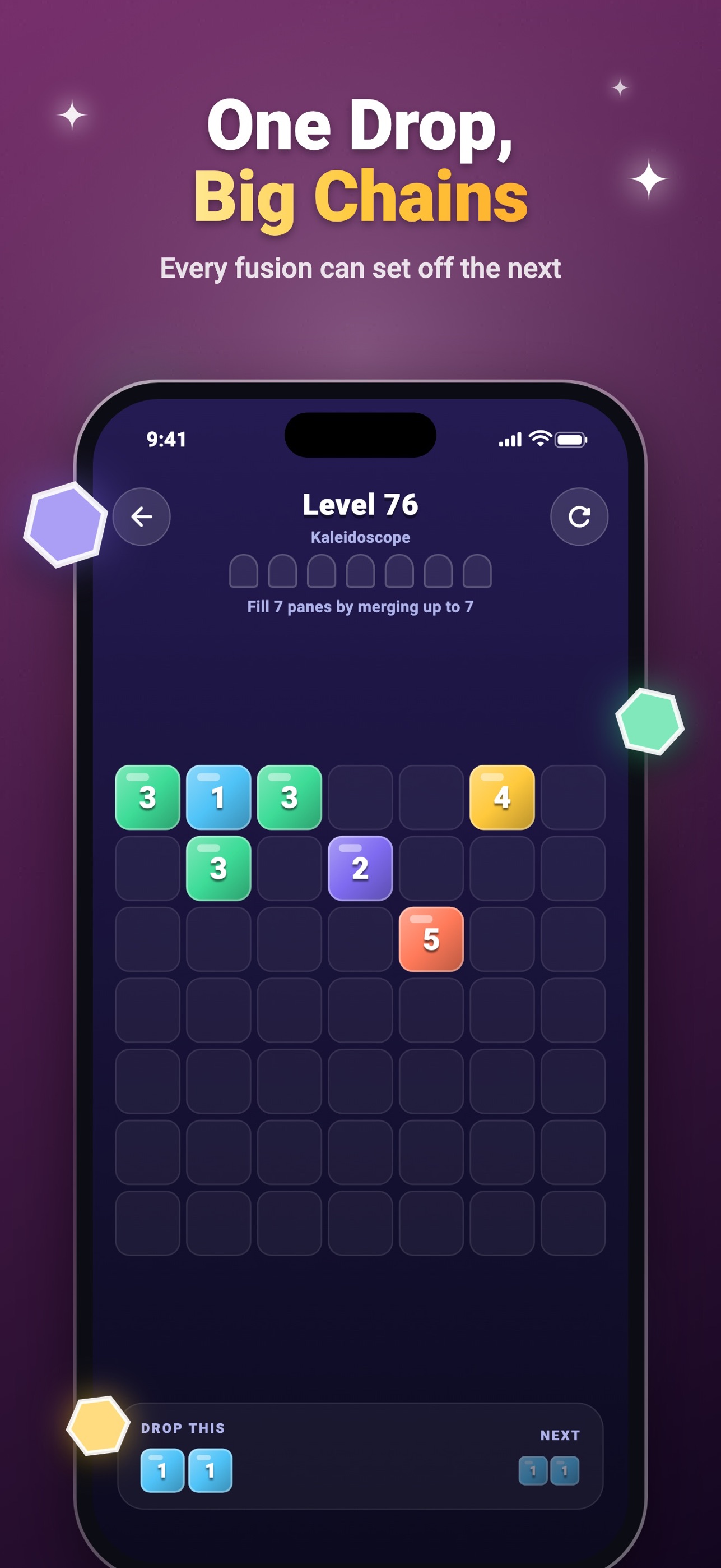 Screenshot 2 of Glass Merge: Number Puzzle
