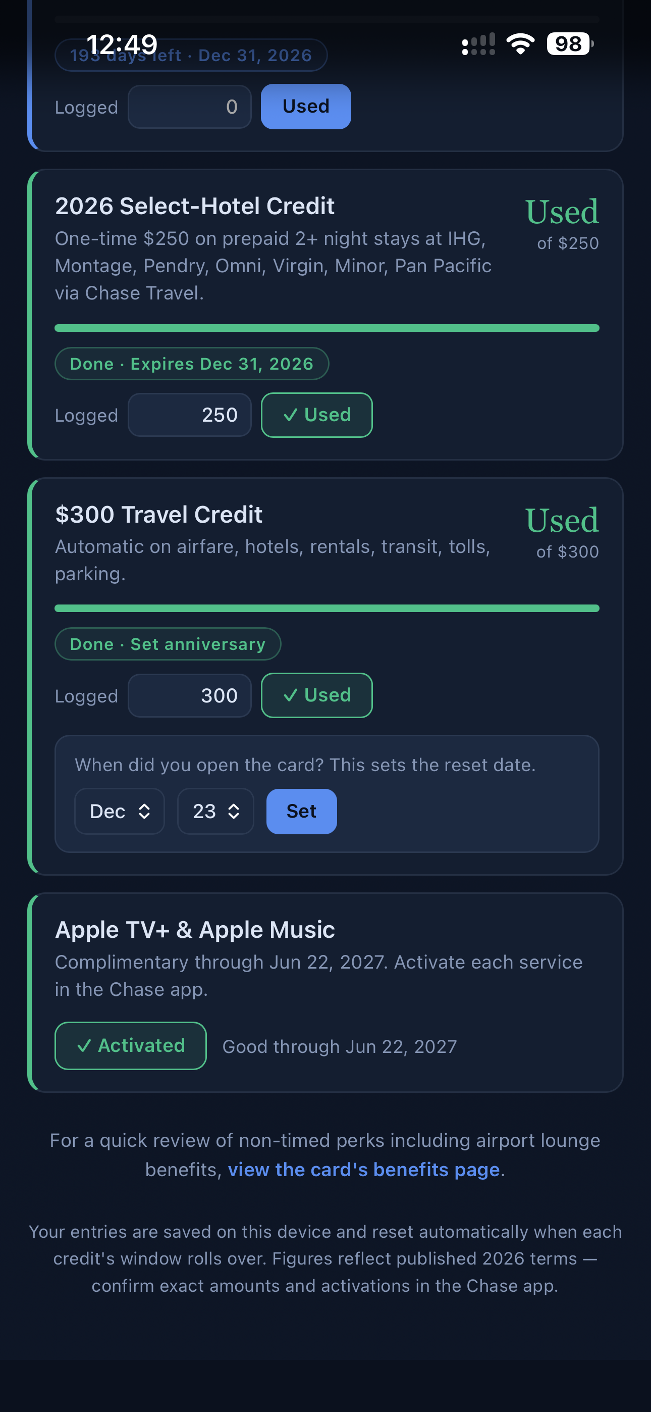 Sweep: Card Credits Tracker screenshot 3