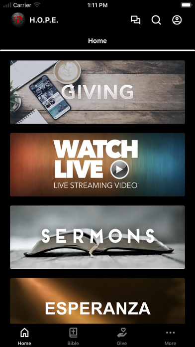 H.O.P.E. Ministries Church Screenshot