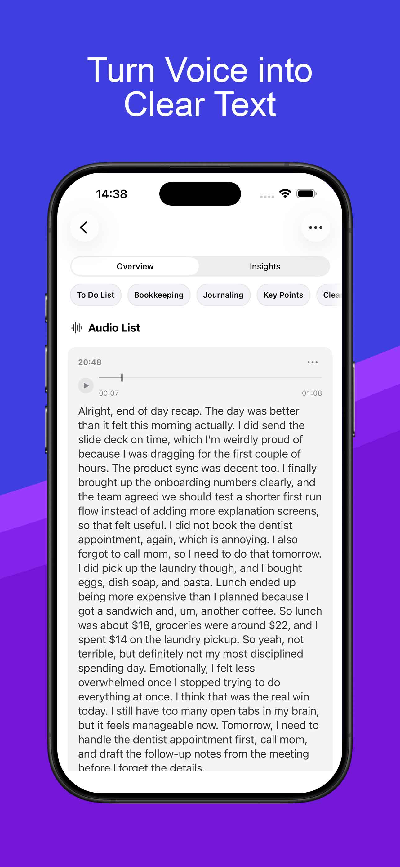 Voryn: AI Voice Notes & Diary screenshot 3