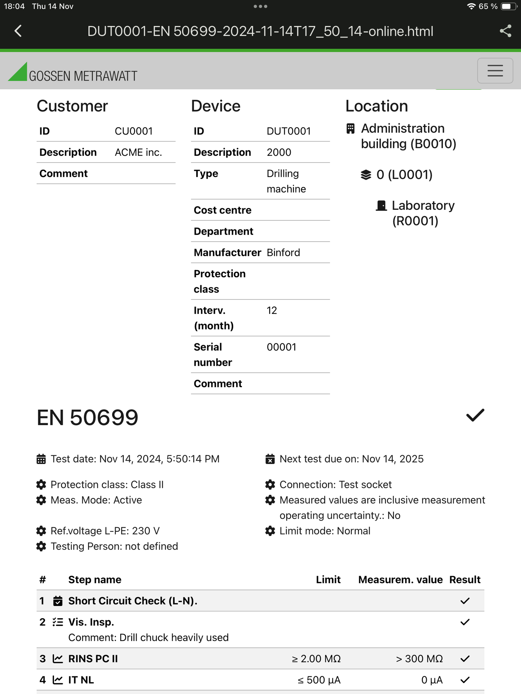Test Report Receiver screenshot 3