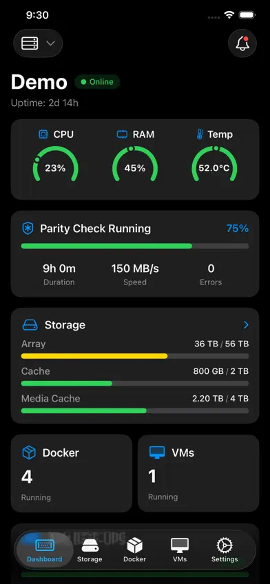Unraid Remote screenshot 1