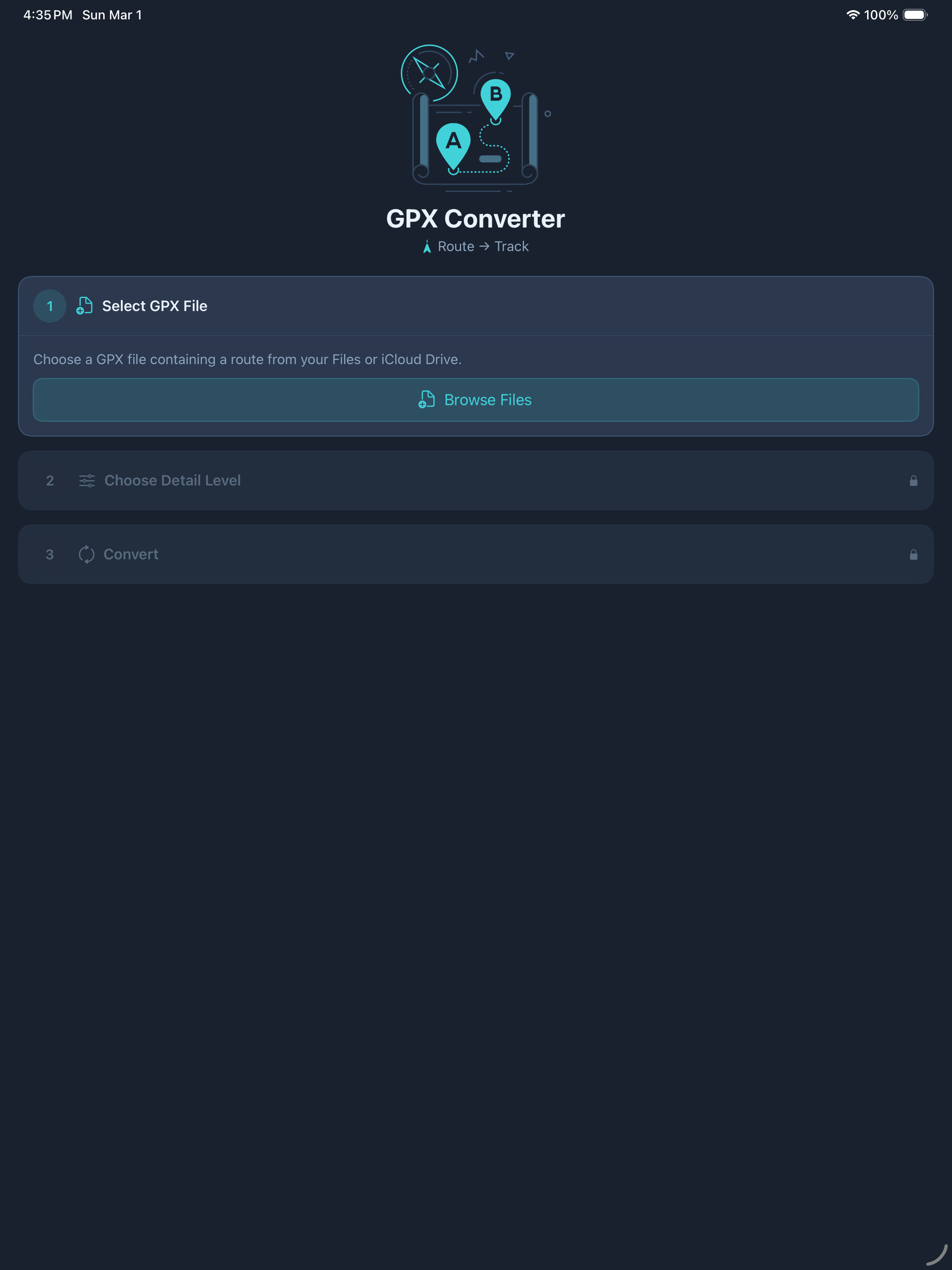 GPX Converter: Route to Track
