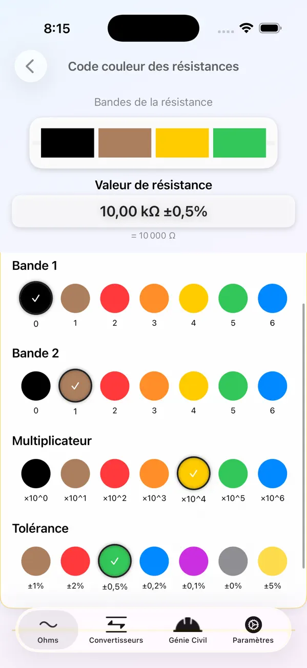 Screenshot #2 pour Calculatrice Ohms