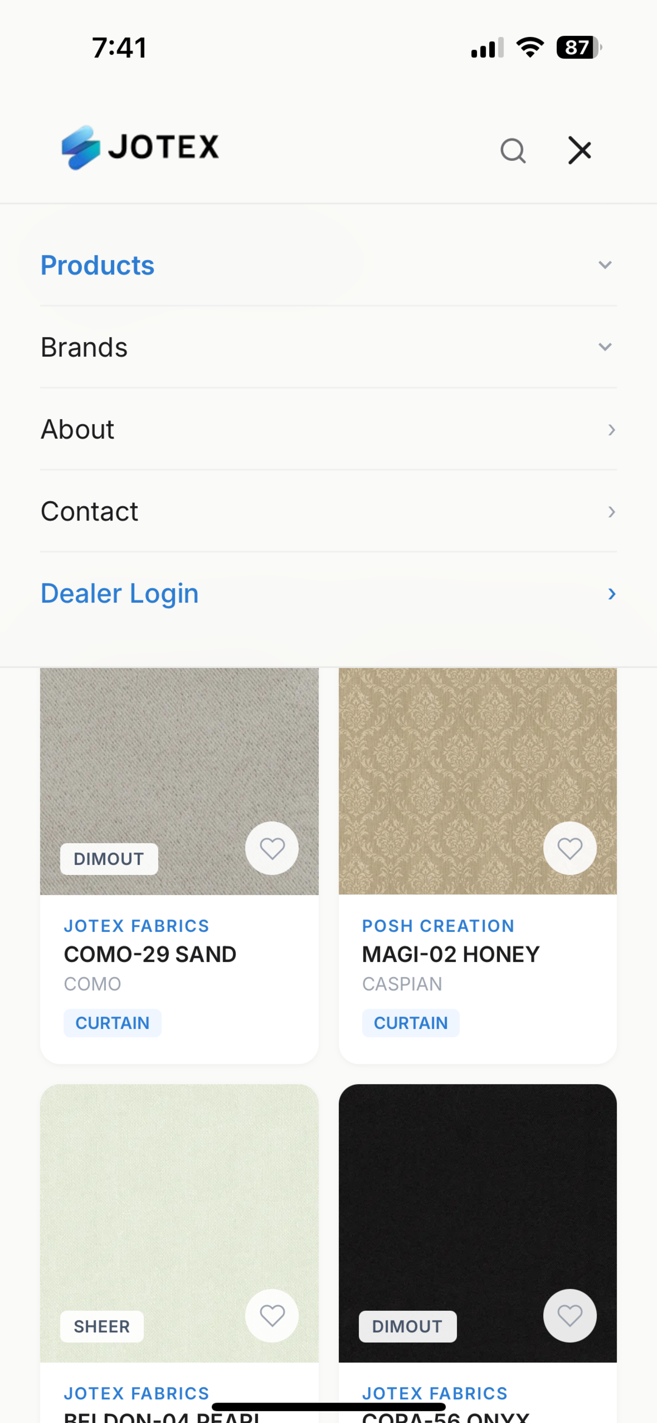 JOTEX Fabrics screenshot 3