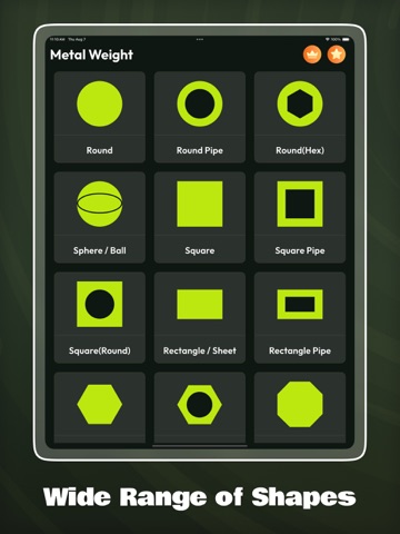 Metal Weight & Volume Tool iPad screenshot