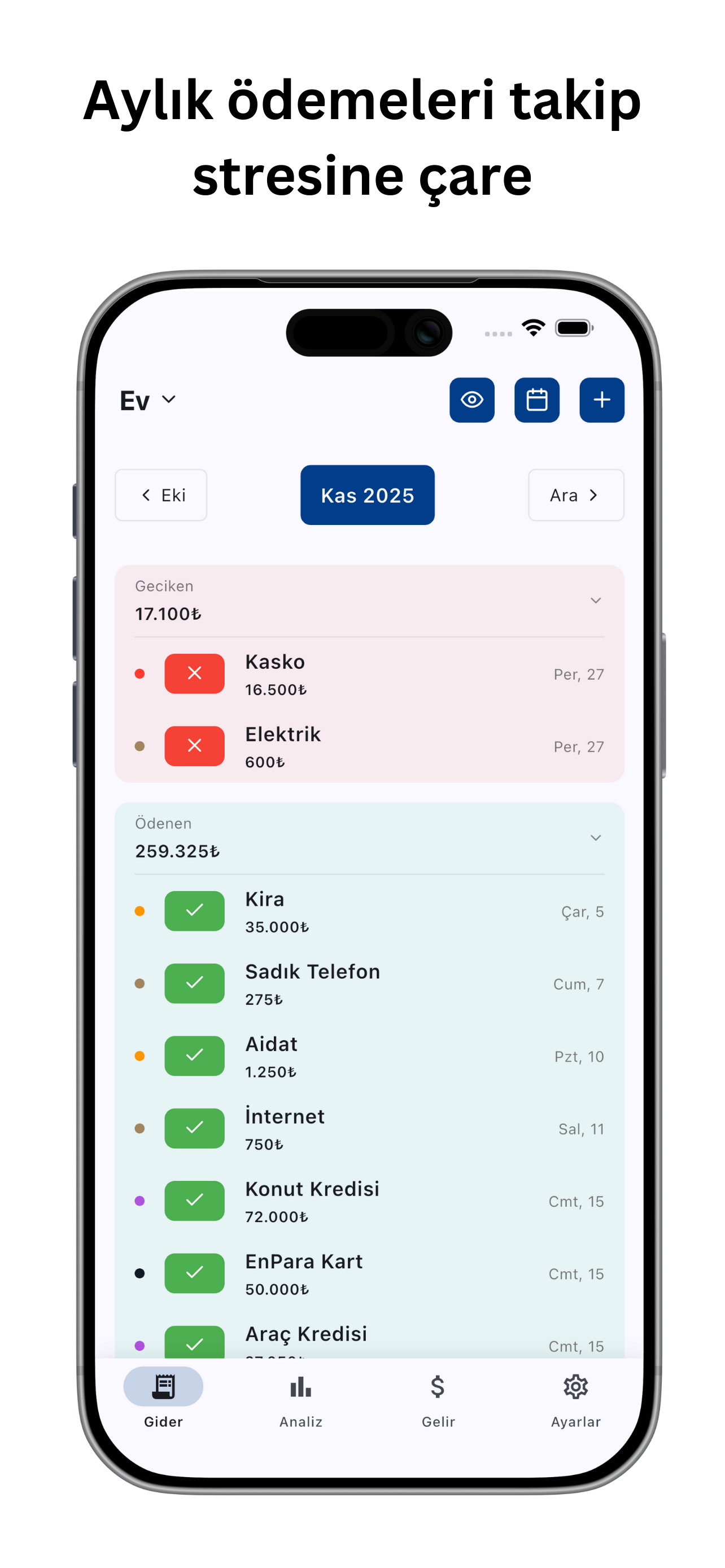 Ödedimmi - Gelir Gider Takibi