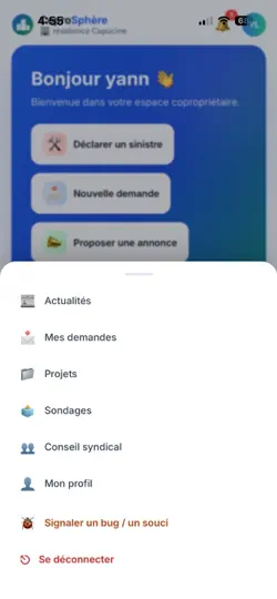 Captura de pantalla de CoproSphère en iPhone 4