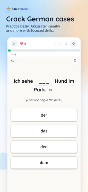 KasusKnacker: German Grammar screenshot 1