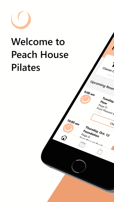 Peach House Pilates iPhone screenshot 1 - Health & Fitness app