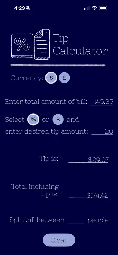 TipCalculator - Easy Peasy screenshot 2