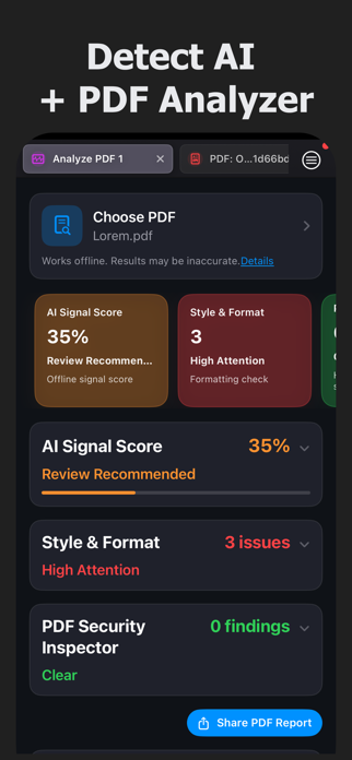 PDF Compare & AI Detector Screenshot 2 of 5