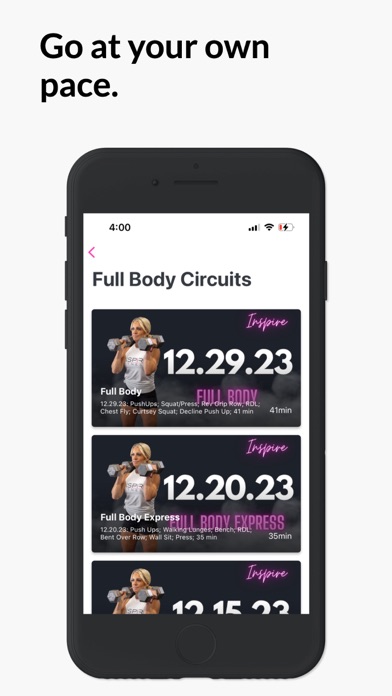 Inspire Fitness - Workout App Screenshot