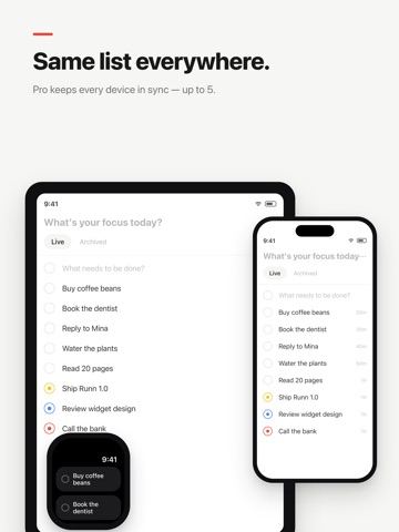 Runn: To-Do List & Widget iPad screenshot