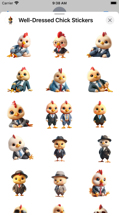 Screenshot #1 pour Well-Dressed Chick Stickers