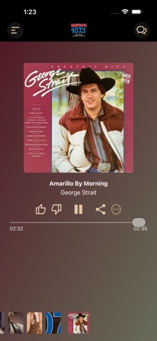 Mustang 107.1 app screenshot