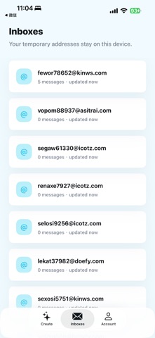 iMail - Temporary Mail iPhone screenshot