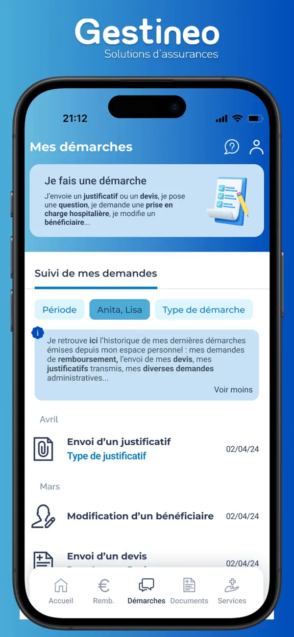 Screenshot #1 pour Mon Espace Santé Gestineo