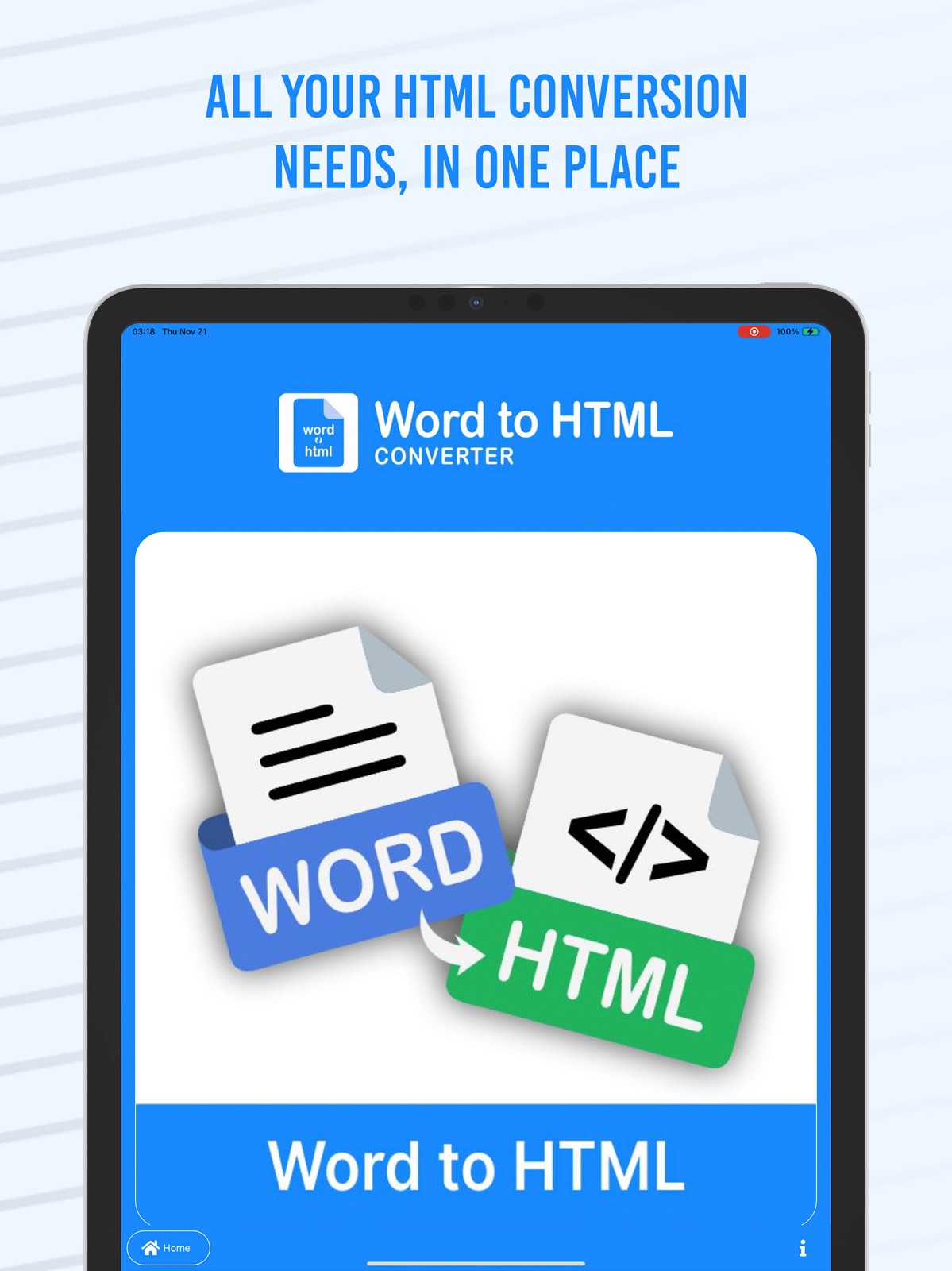 Word to HTML Converter ipad screenshot 1