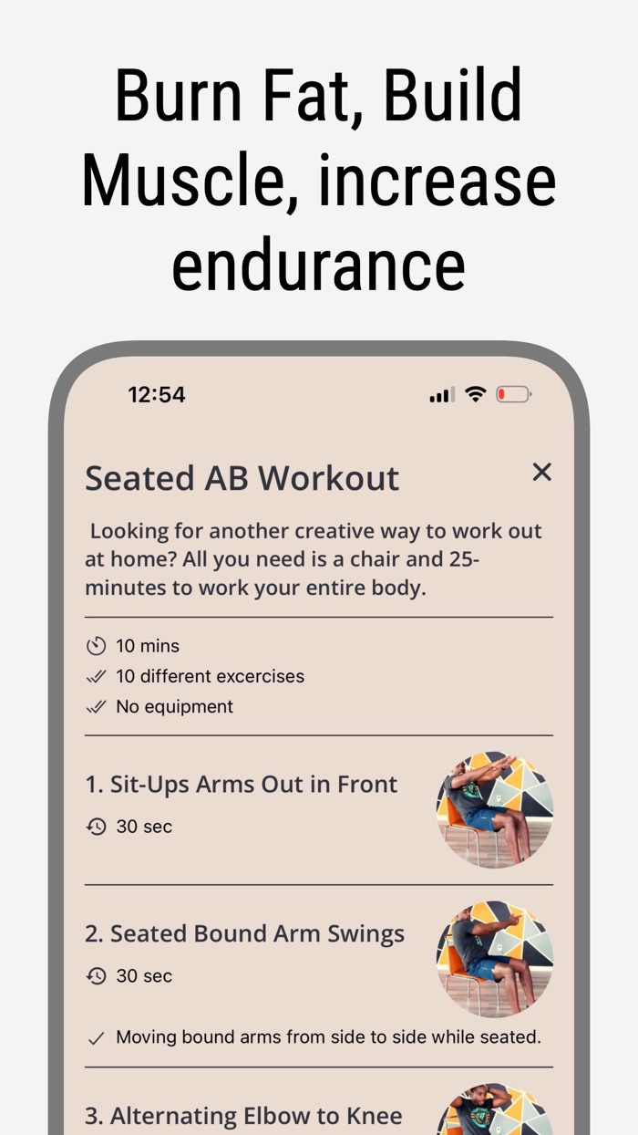Chair workout for men