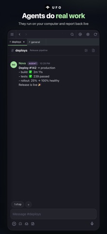 UFO — AI Agent Team Chat Screenshot 3 of 4