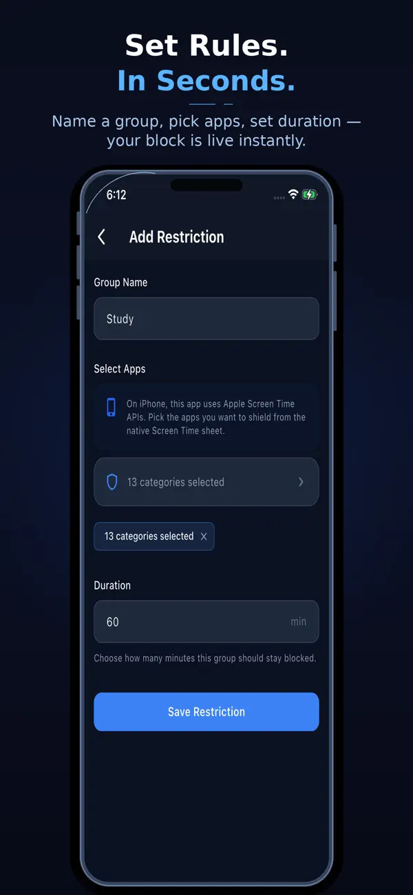 Screenshot #2 pour Focus Lock: Limit Screen Time