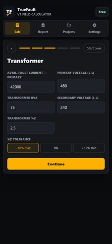 TrueFault: Fault Current Calc iPhone screenshot