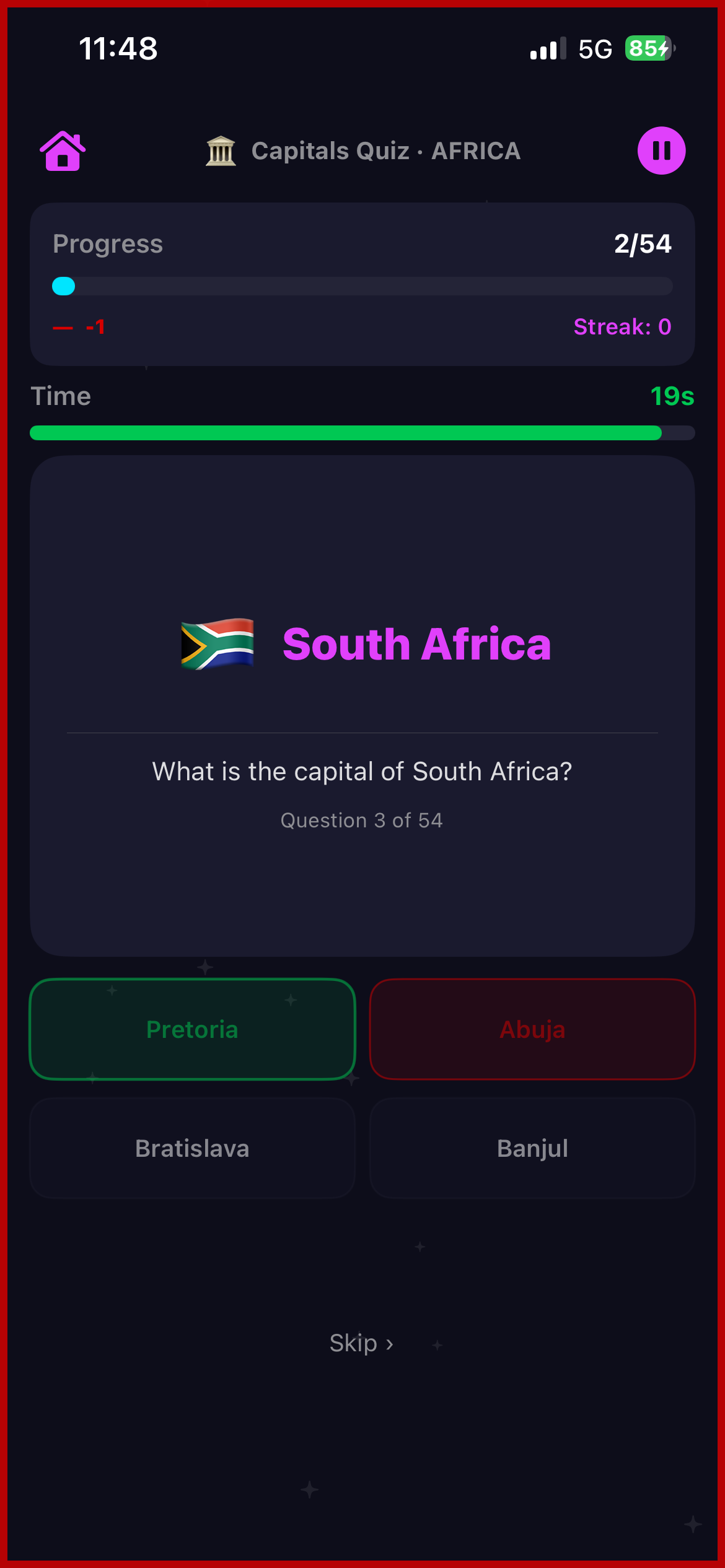 Countries Borders Quiz screenshot 6