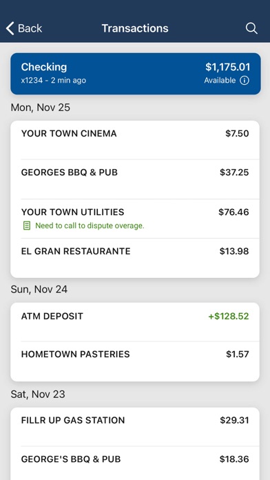 Chelsea State Bank Wallet Screenshot