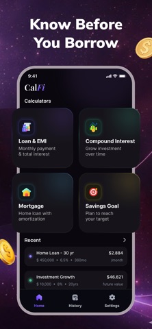 CalFi: Loan, EMI & Savings iPhone screenshot