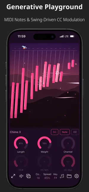 Wind Chimes - Generative MIDI screenshot 2