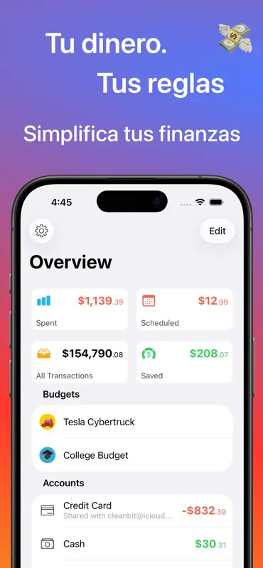 Money - Presupuesto y Gastos screenshot 1 of 8