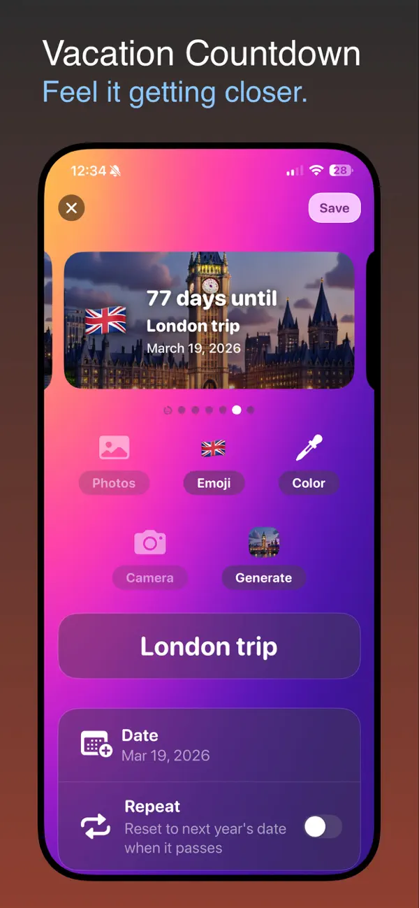 #4. Countdown: Widget (iOS) Podle: UIX APP INC.