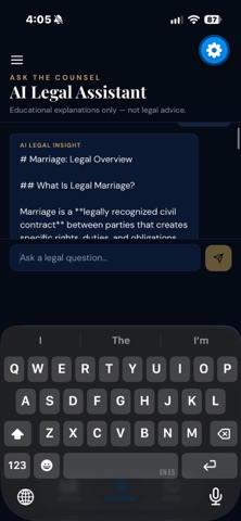Starlight Library of Law. iPhone screenshot