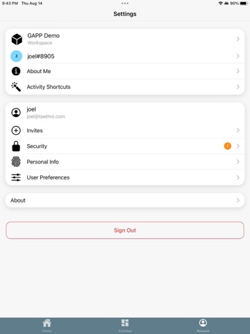 The GAPP iPad screenshot