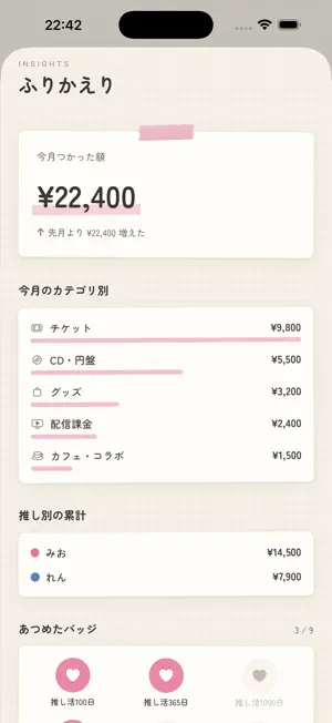 推しログ - 推し活の支出・グッズ・予定管理 screenshot 2