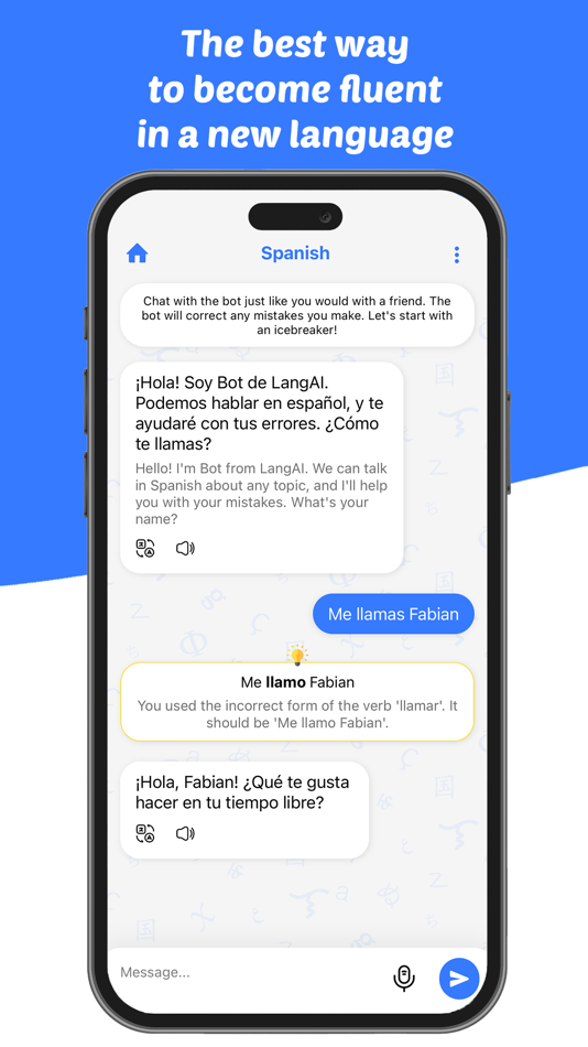 #1. LangAI: AI Language Learning (iOS) Podle: FABIAN MARTIN