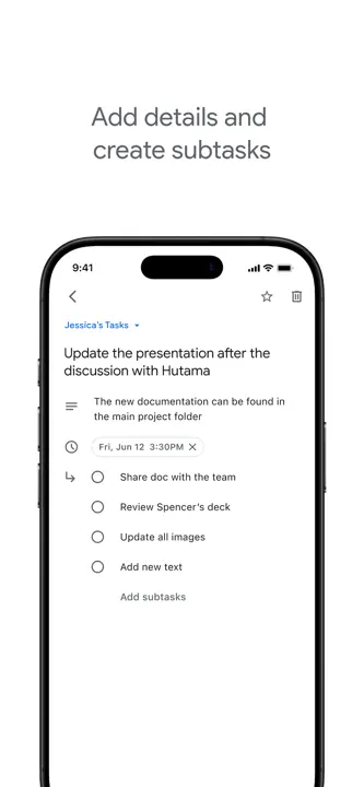 Google Tasks : capture d’écran 2 sur 5