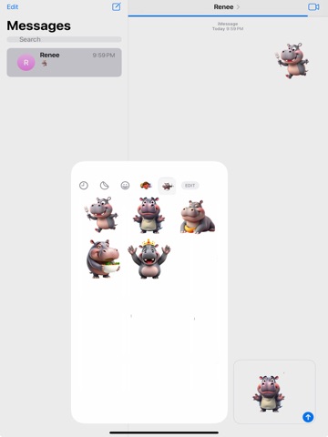 Mega Hungry Hippo Stickers iPad screenshot