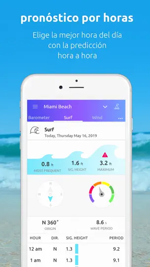 Captura de pantalla de Nautide: Mareas, Viento, Olas+ en iPhone 8