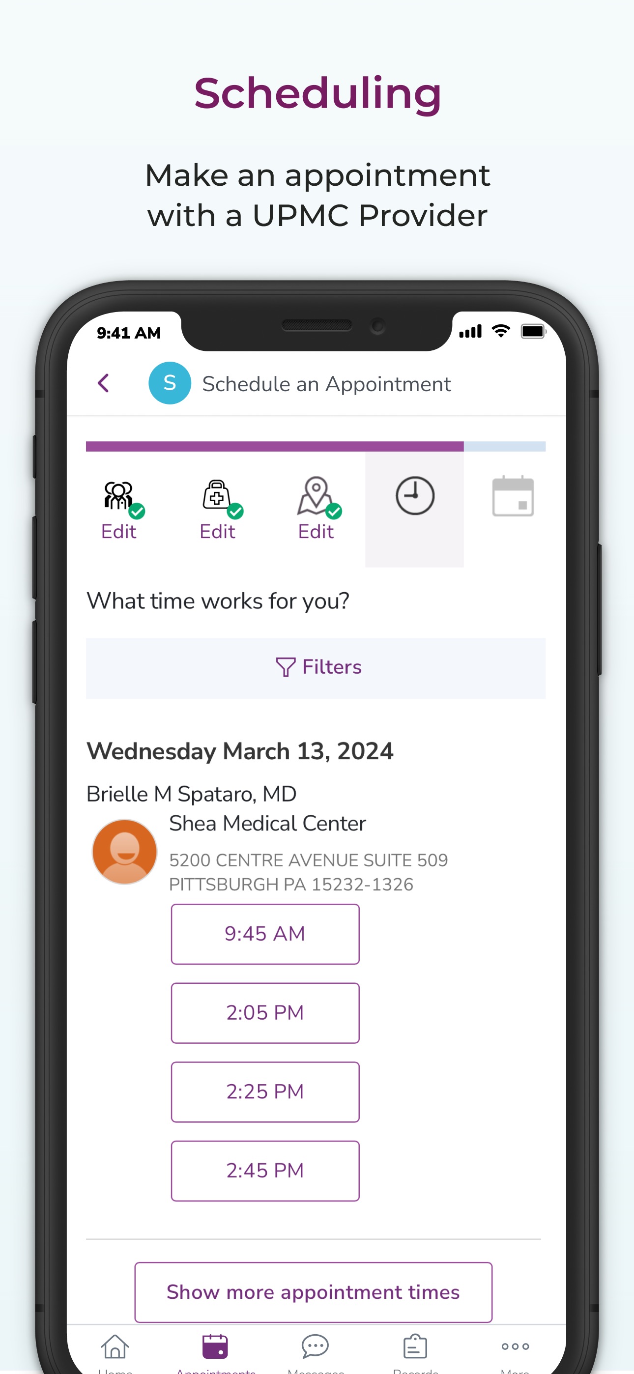 MyUPMC screenshot 3