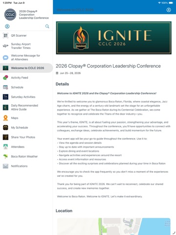 Clopay Corp CCLC Conference iPad screenshot
