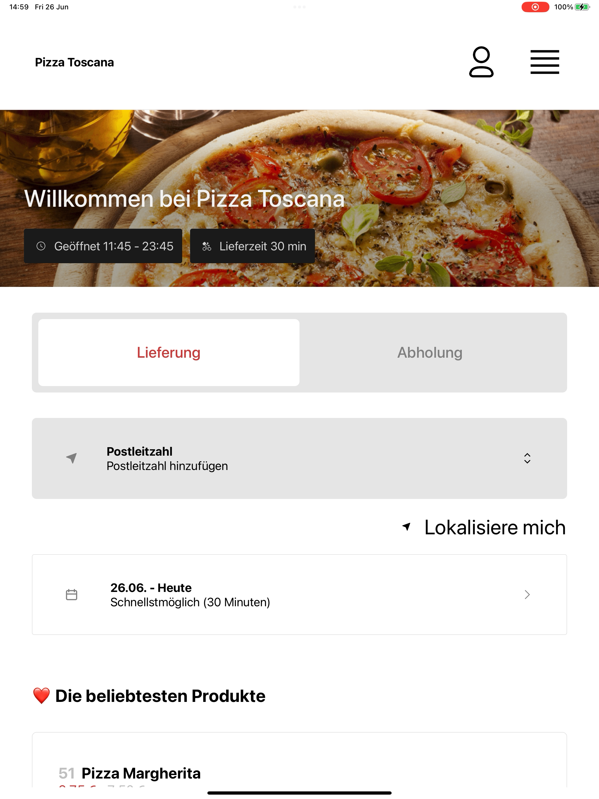Pizza Toscana