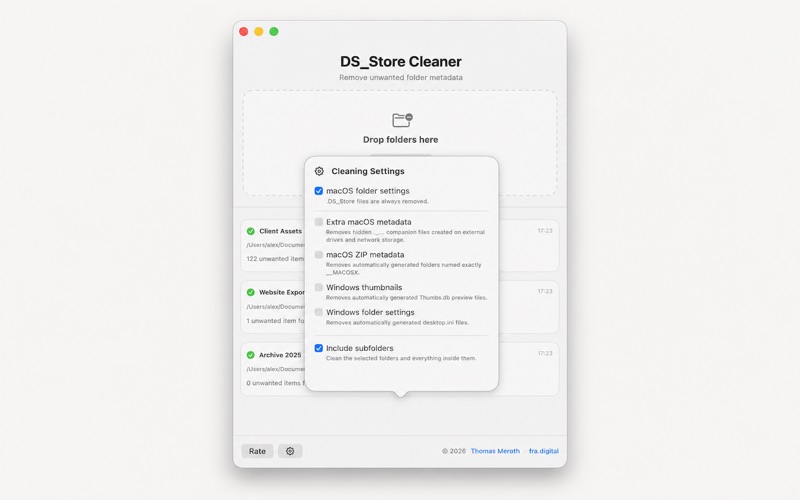 DS_Store Cleaner screenshot