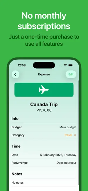 BudgetNotes screenshot 2