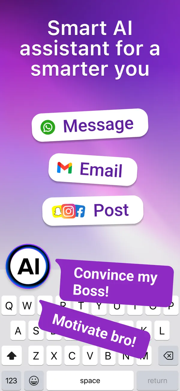 Screenshot #1 pour Bobble AI Keyboard Assistant