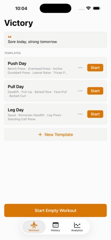 Victory - Workout Log Screenshot 1 of 5