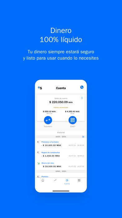 Banco Sabadell Mexico. Savings Screenshot