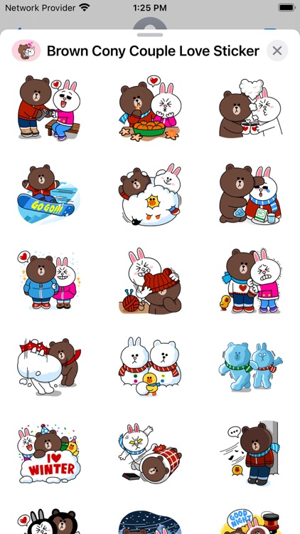 Brown Cony Couple Love Sticker
