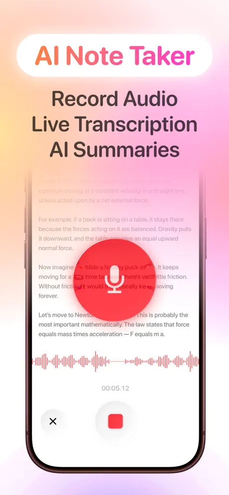 AI Lecture Note Taker AI 笔记助手应用截图